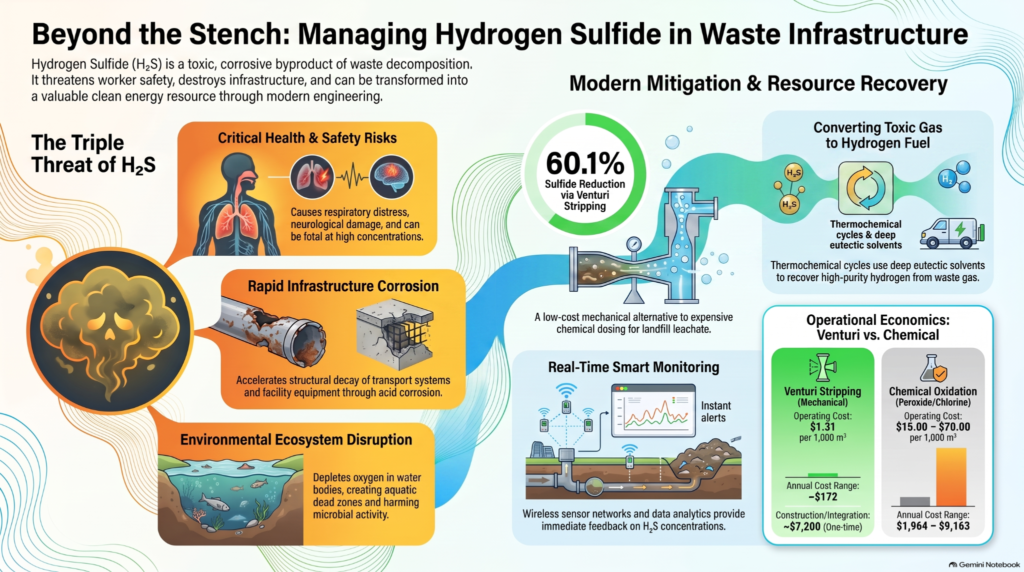 hydrogen sulfide from waste decomposition