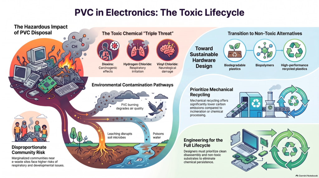 PVC plastic emissions in electronics disposal